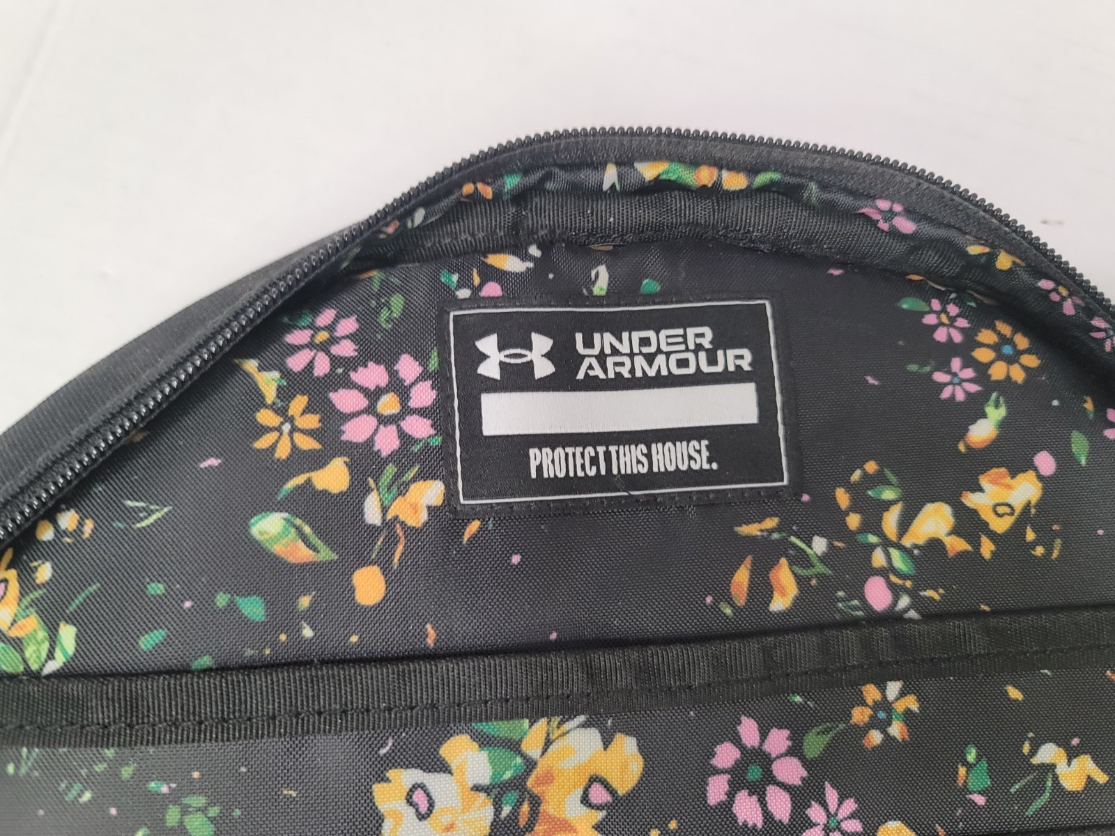 Under armor backpack hustle sport black vibrant yellow floral design excellent