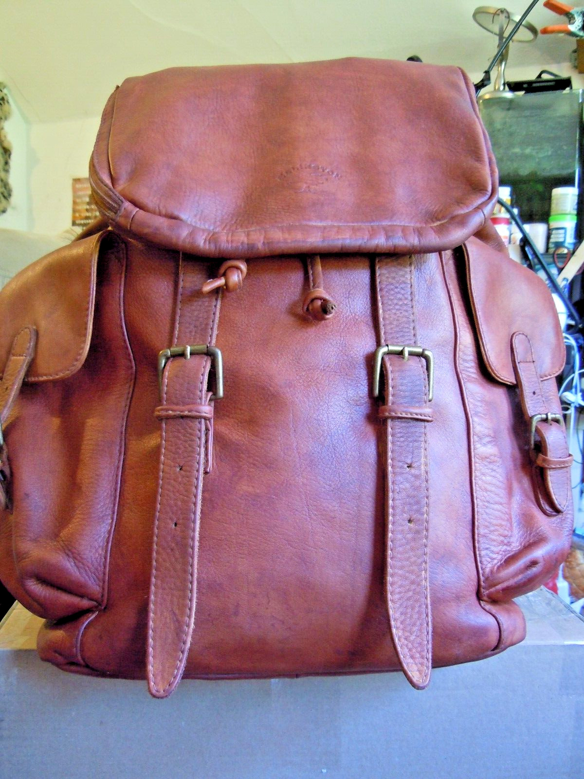 ELLINGTON Vintage Authentic Saddle Brown Leather large Backpack Bag