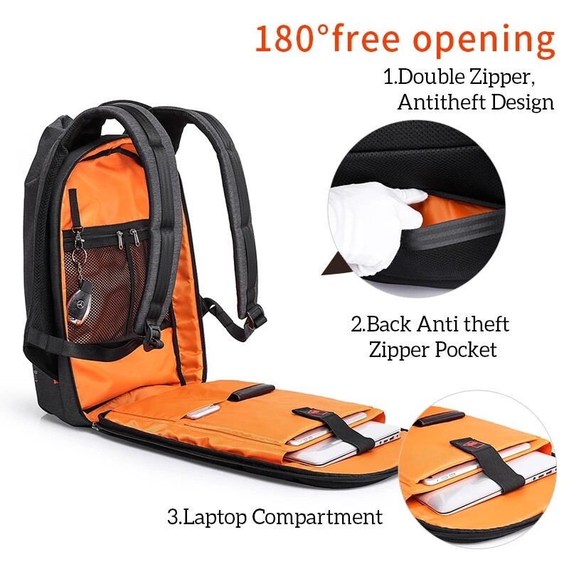 TANGCOOL USB Charting Business Men’s laptop Backpack Waterproof SchoolBag
