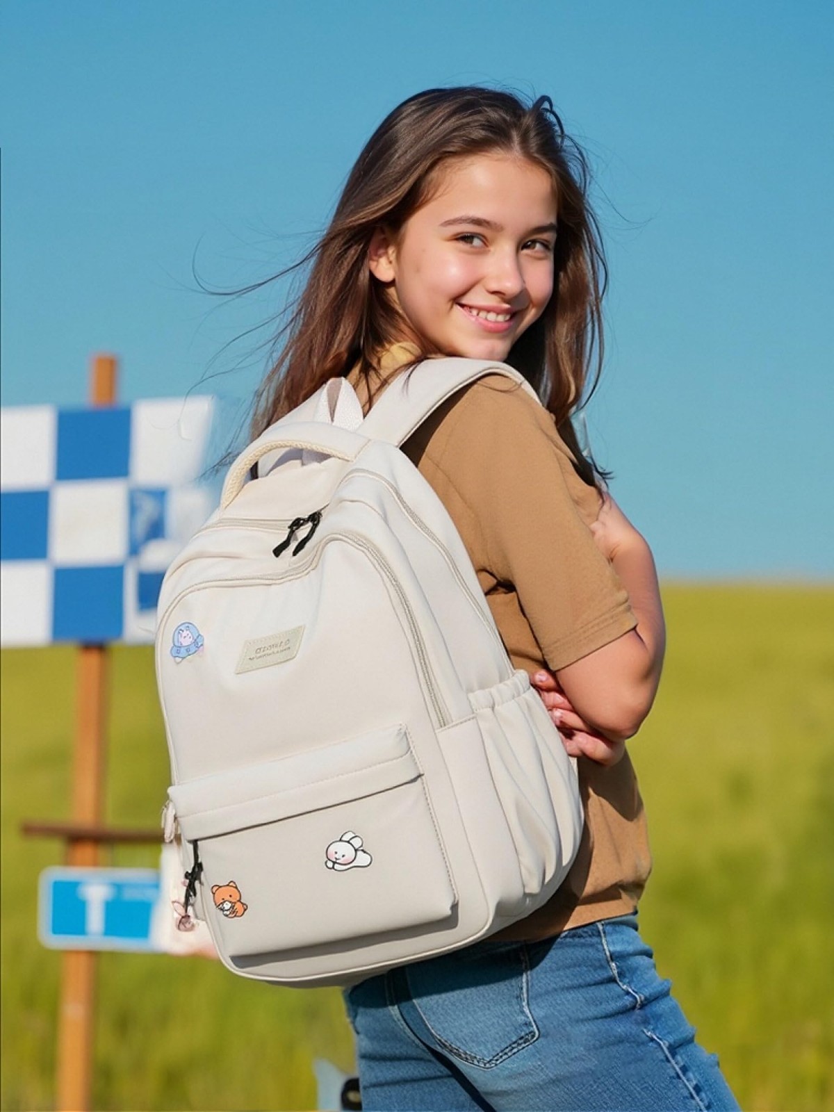 School Backpack for Teen Girls Cute Bookbag for High Middle School College Ae…