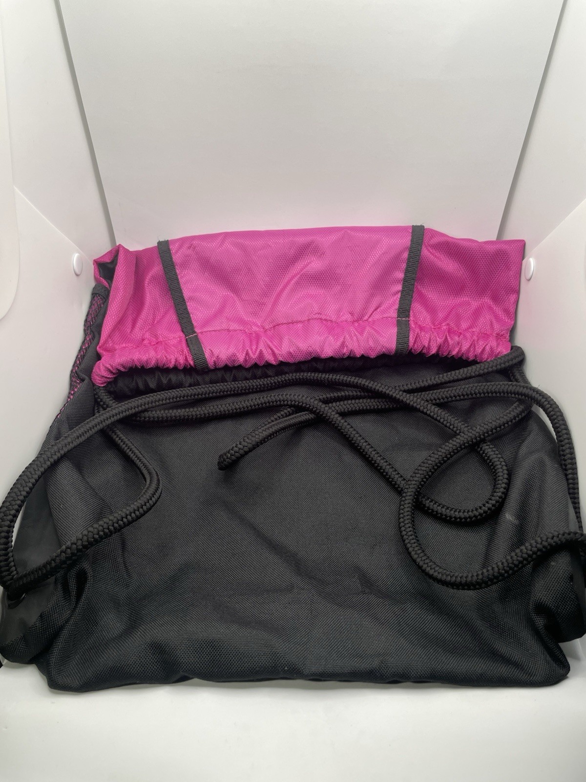 Adidas Black, Pink & White Drawstring Backpack Bag
