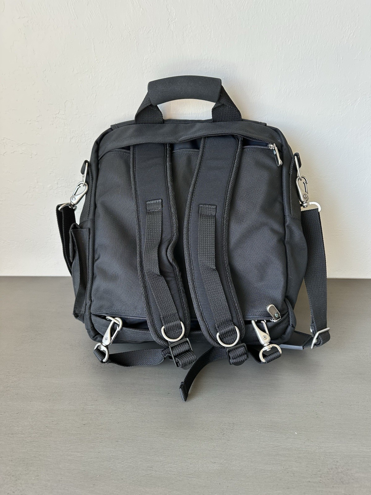 Toppers Black Nylon Versatile Black Men’s Messenger Bag Padded Strap Multi Use