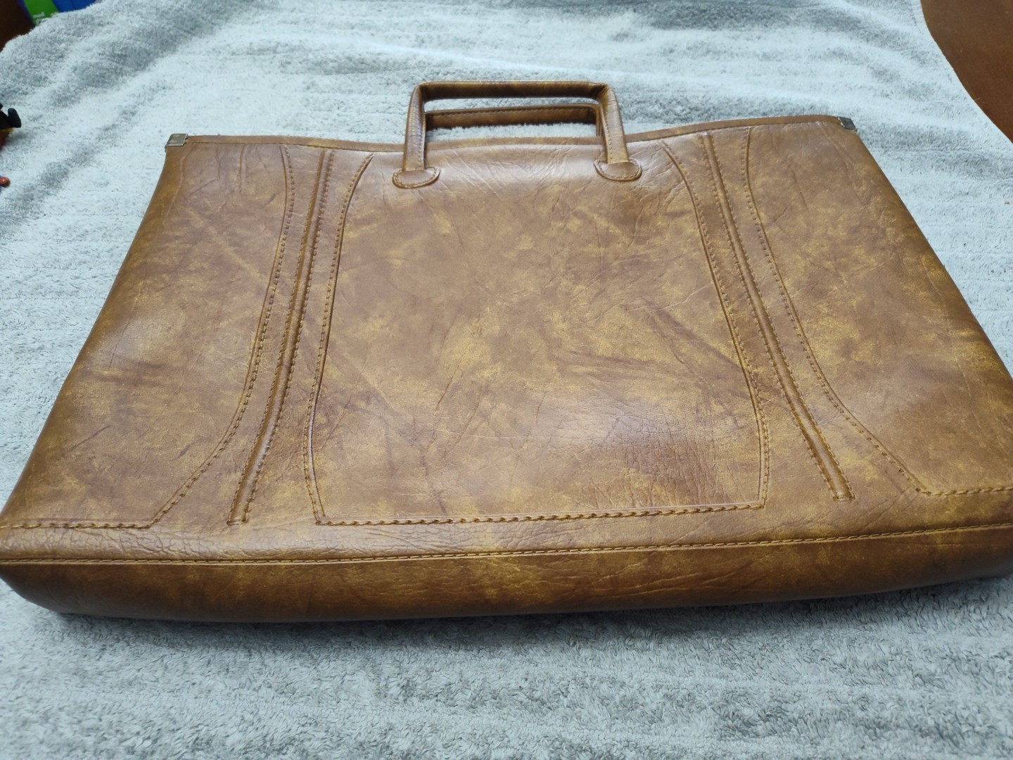 Vtg 1975 American Luggage Works Escort Brown Leather Briefcase Portfolio Attache