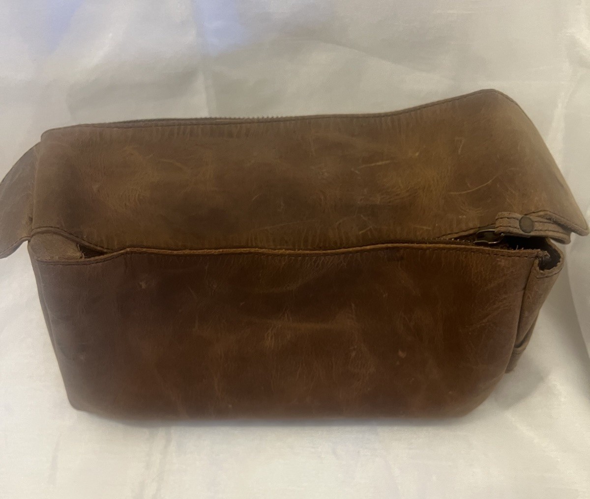 Vintage Moonster Buffalo Leather Dopp Kit Bag Rustic Brown Travel Toiletry Case