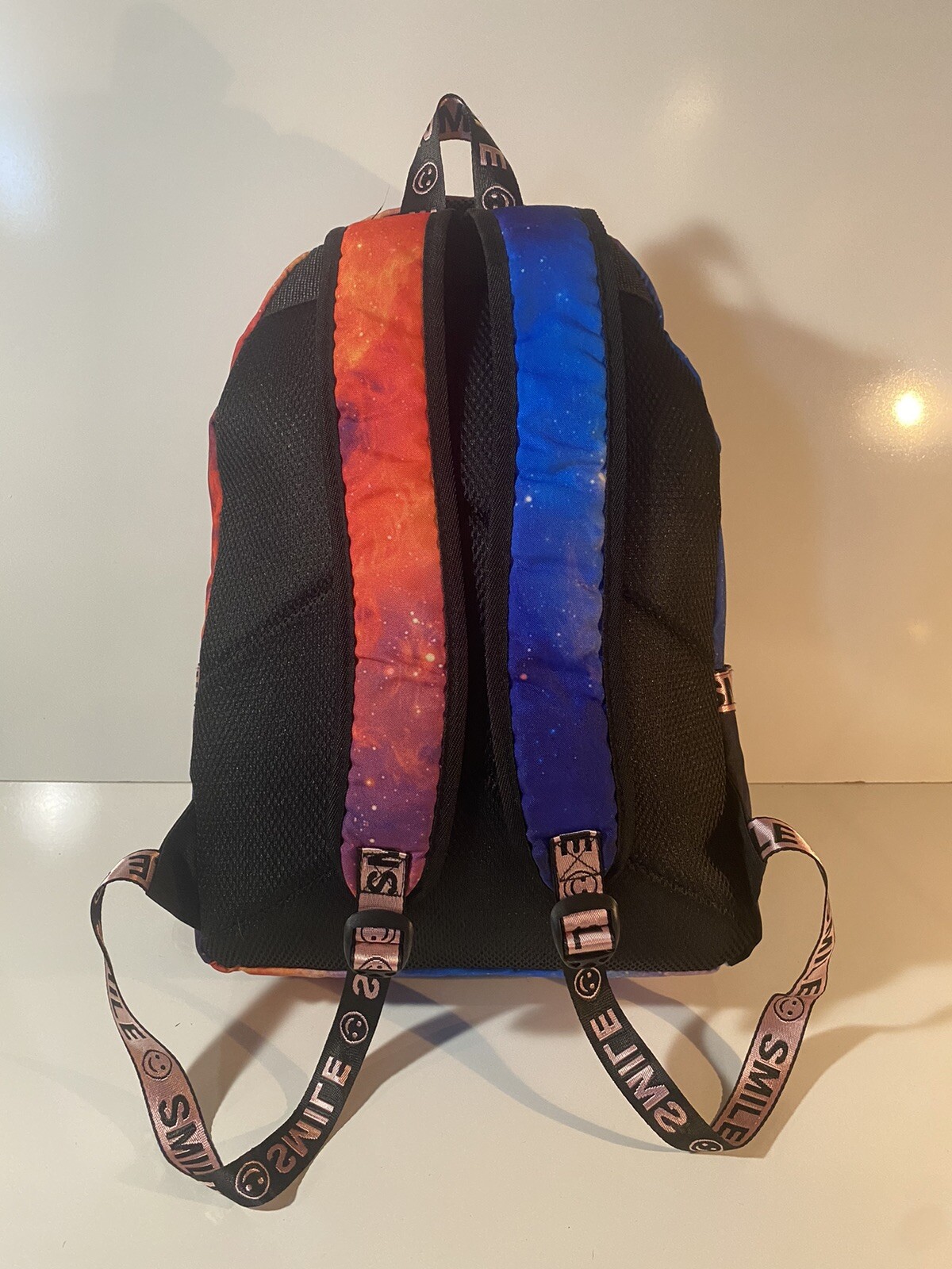 Backwoods Cigars Trippy Outer Space Smile Trim Adjustable Multicolor Backpack