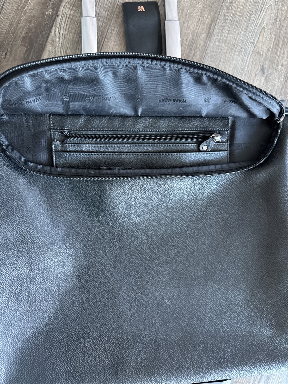 Wanlima Black Leather Rolling Portfolio 18” x 14”