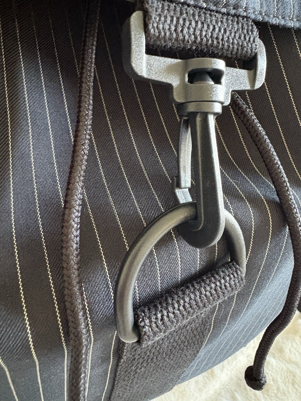 Authentic Jean Paul Gaultier Parfums Pinstripe Backpack – Navy Blue/Black GWP