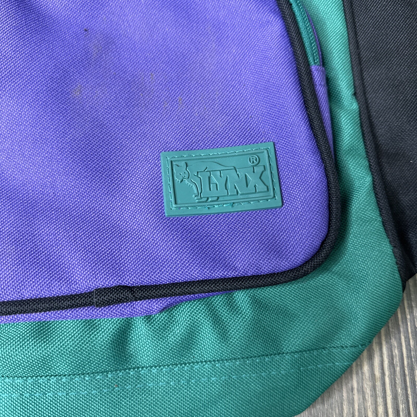 Vintage Lynx Yellow Green Purple Duffel Gym Bag – Shoulder Strap 1980’s / 1990’s