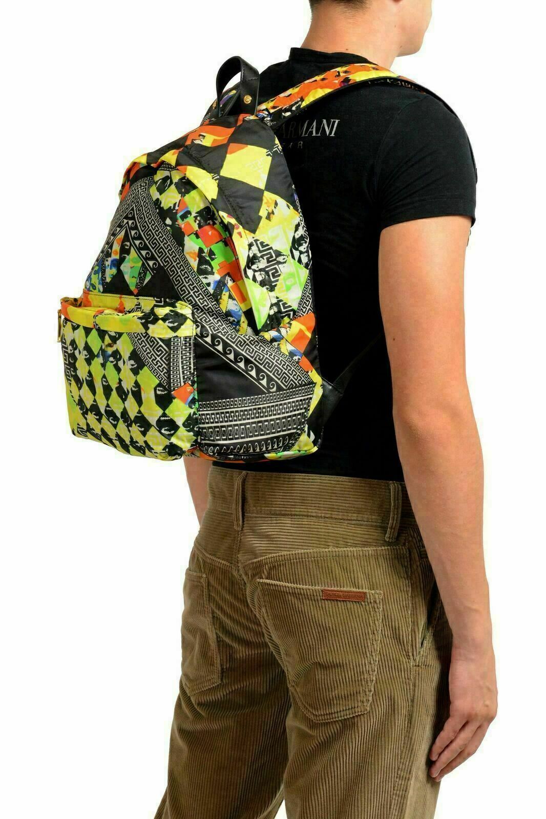 Versace Versus Trimmed Multi-Color Patterned Unisex Backpack