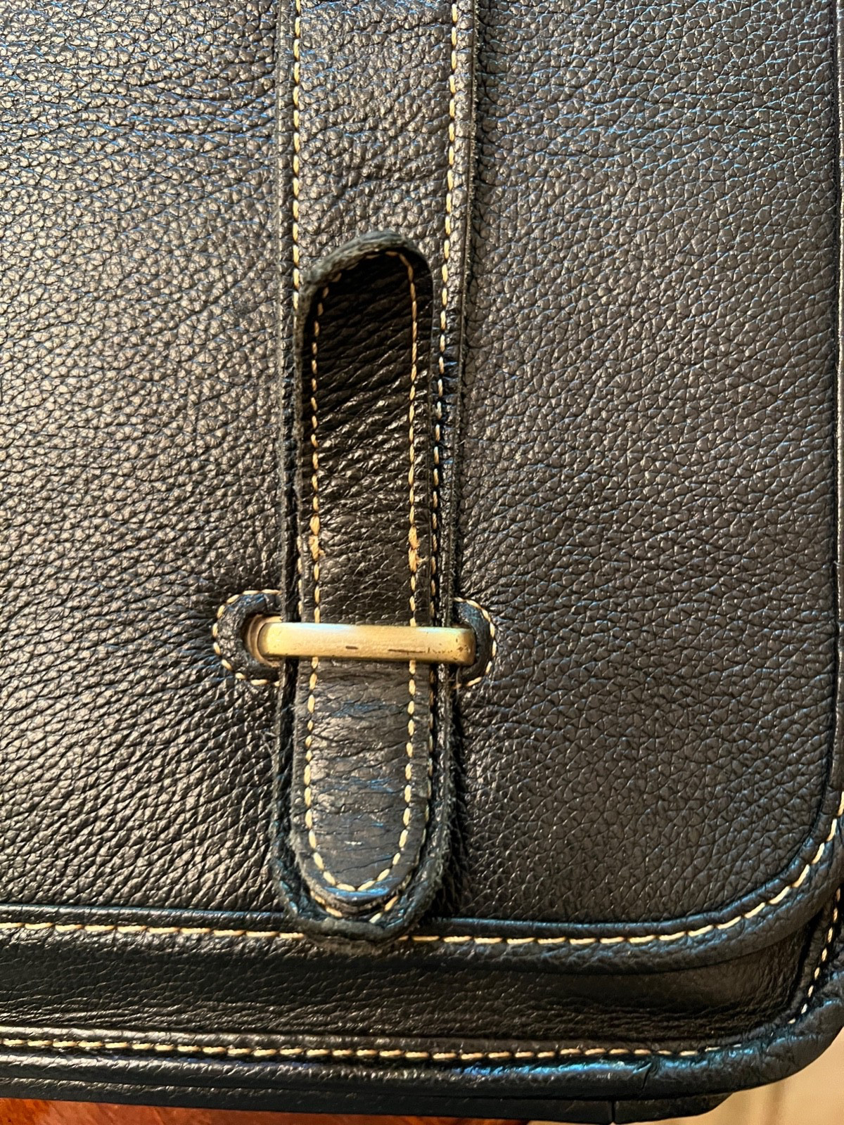 APC Black Leather Computer Bag Briefcase Minimalist Look VGUC