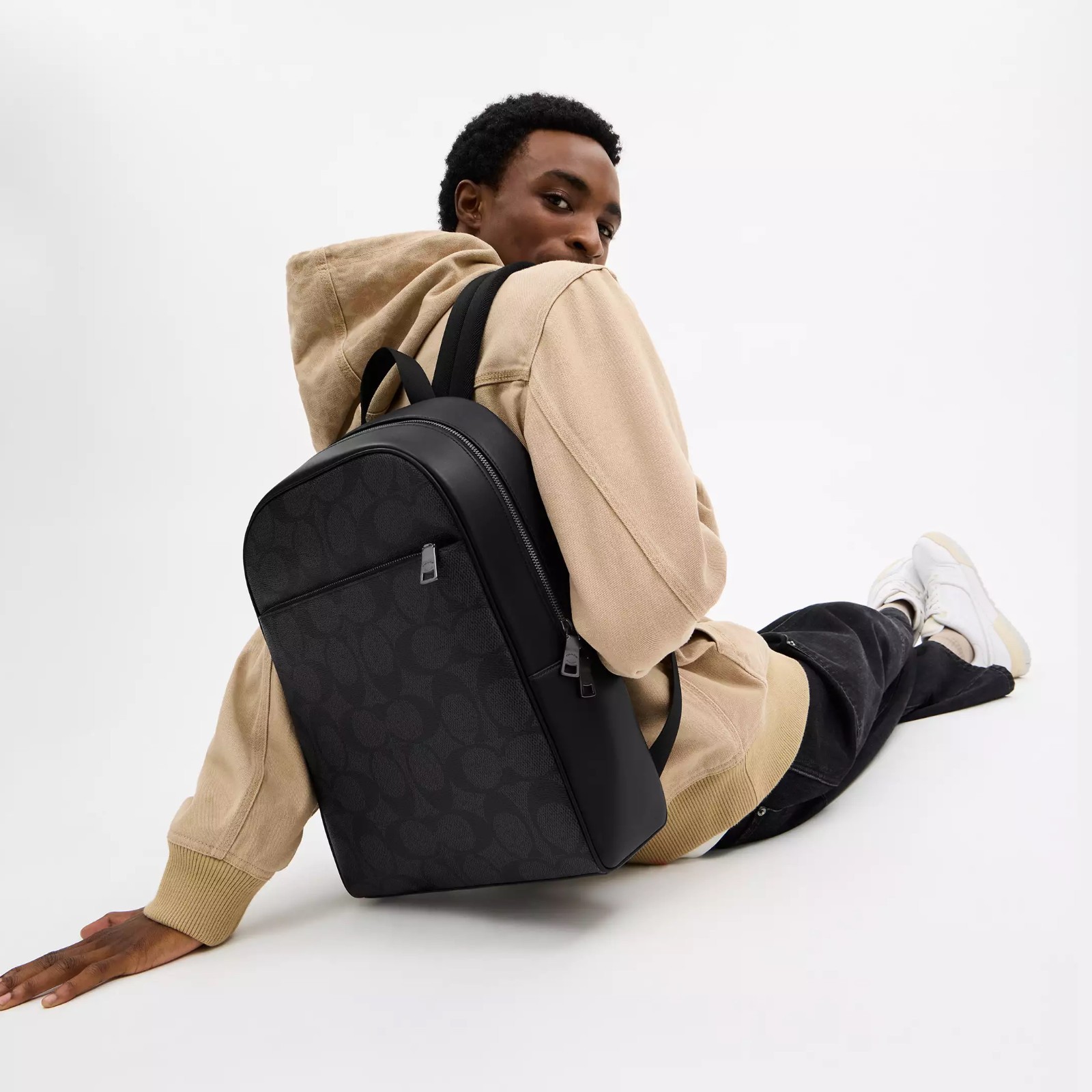 NWT Coach CBI70 Owen Backpack In Signature Canvas Smooth Calf Leather
