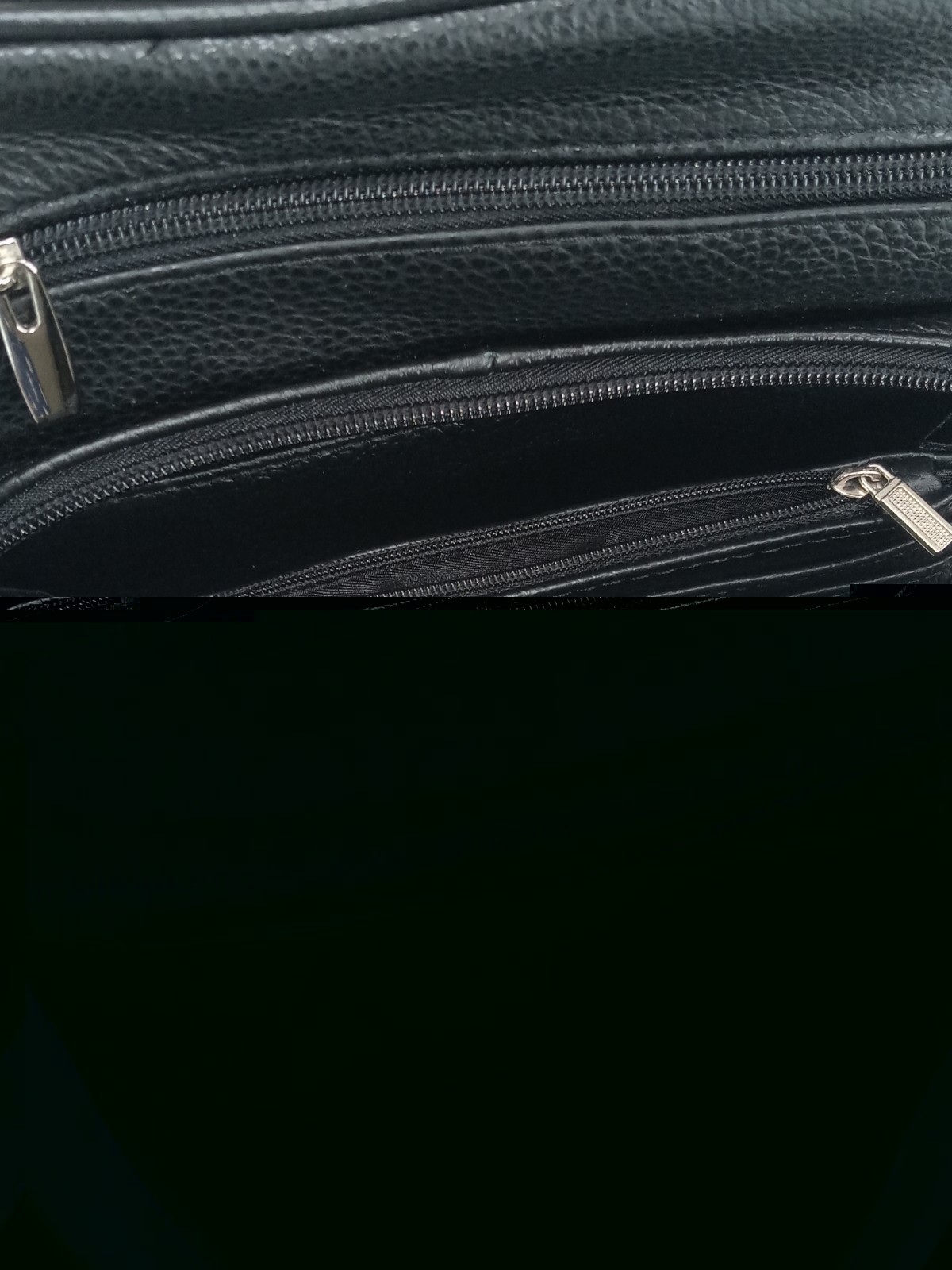 Men Leather Crossbody Bag Black Compact & Practical Everyday Use Multi Pockets