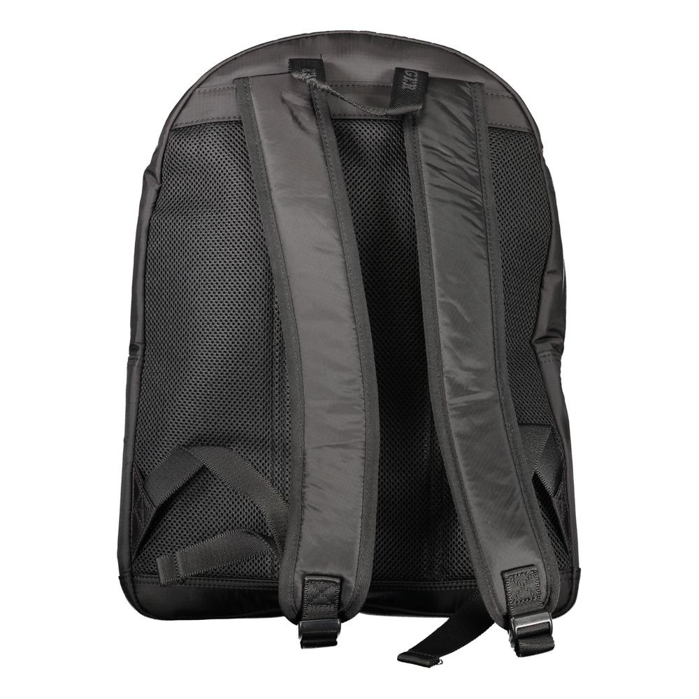 Tommy Hilfiger Black Polyurethane Men Backpack 100% Authentic