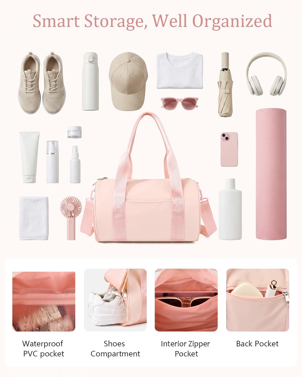 Small Gym Bag for , 11L Mini Duffle Bag with Shoe Compartment, Wet Pocket & Y…