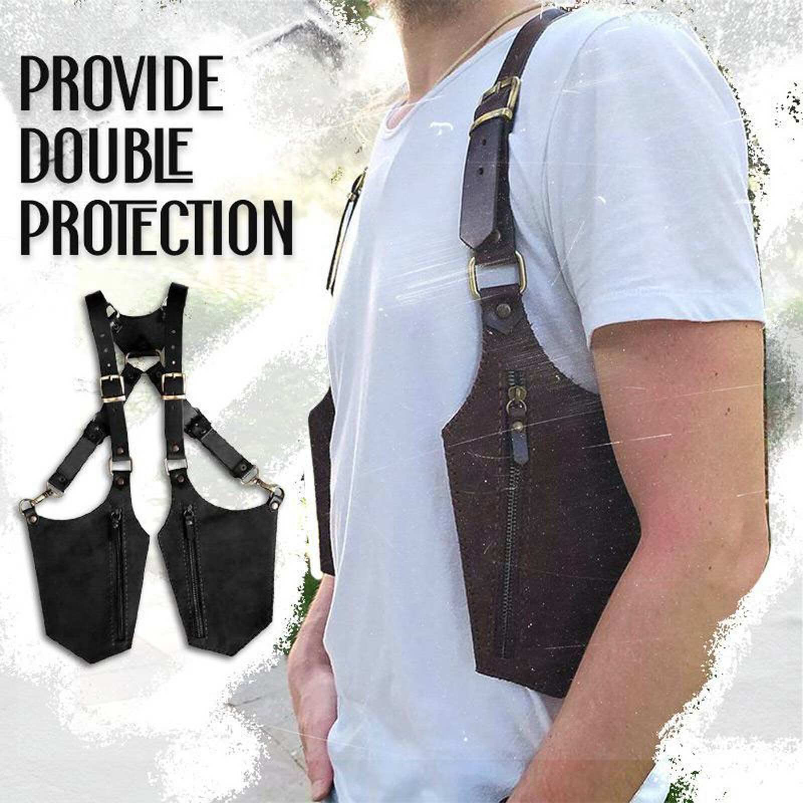 Double Shoulder Armpit Bag Strap Money Bag Adjustable Shoulder Hidden Pocket