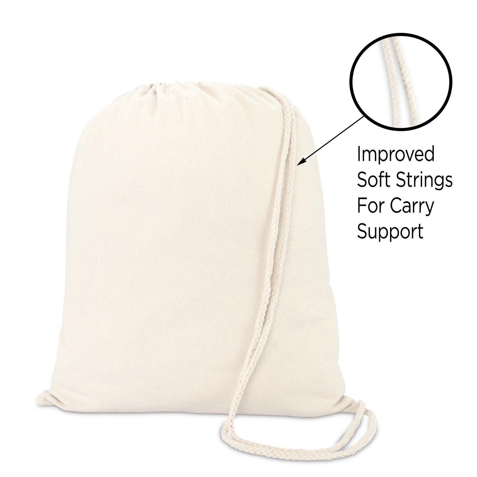 DALIX Canvas Drawstring Bag String Backpack Gym Mens Womens 2 Pack