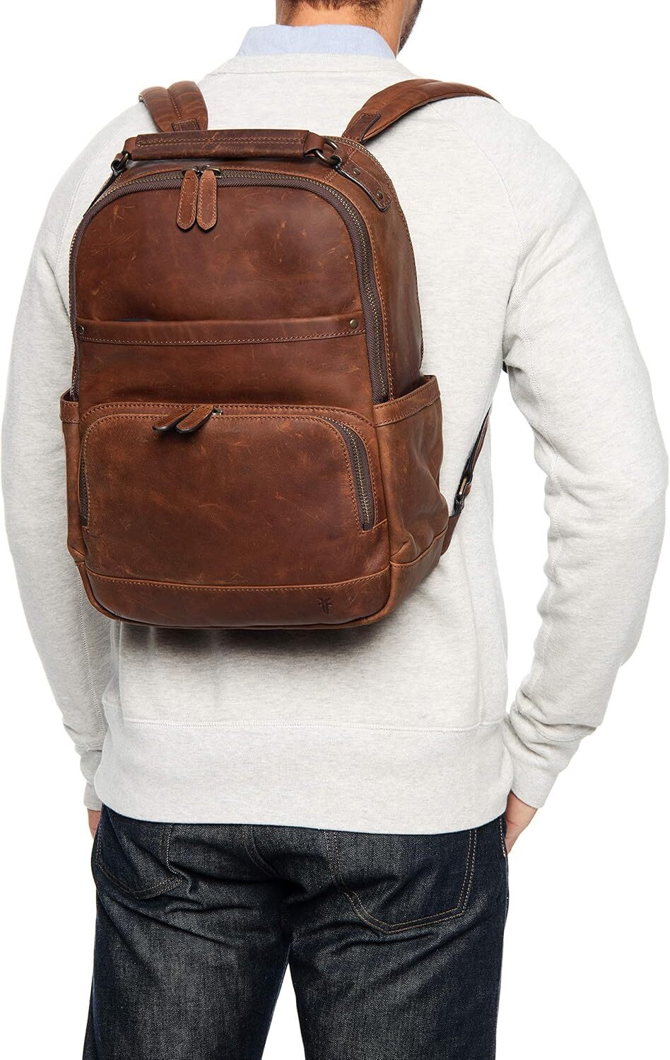 FRYE Logan Backpack Backpack Cognac Antique Pull Up One Size, New