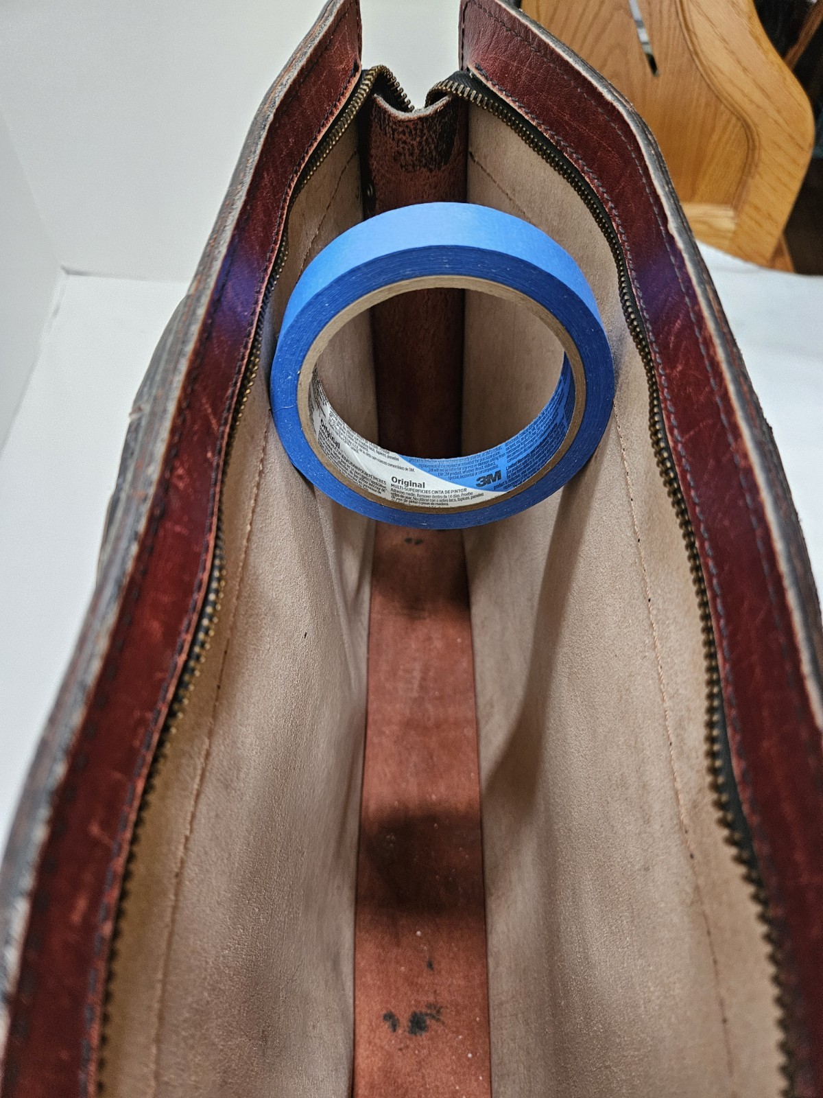 Vintage Pegasus Drop Handle Briefcase Brown Leather Made In USA 17.5 x 12 Inches