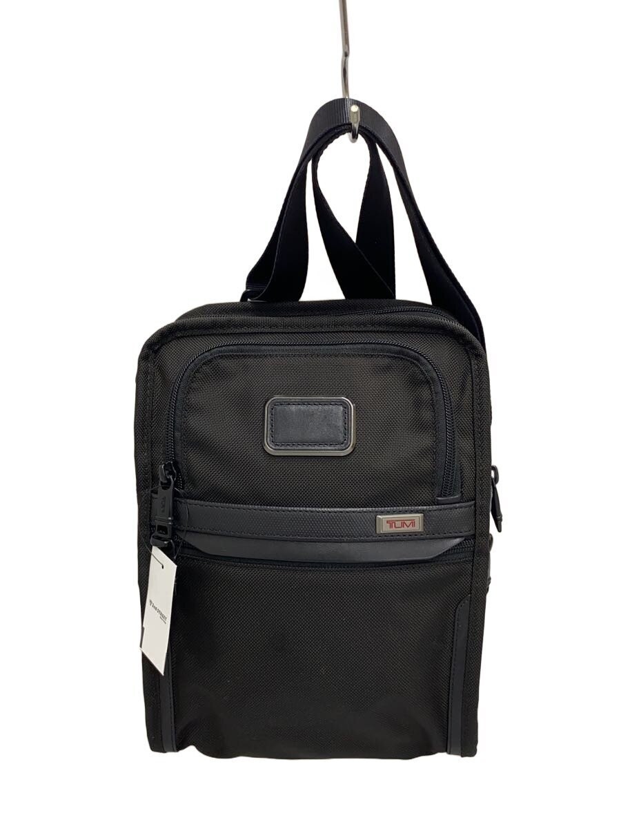 TUMI Shoulder Bag Black Cotton Blend Material Compact Design