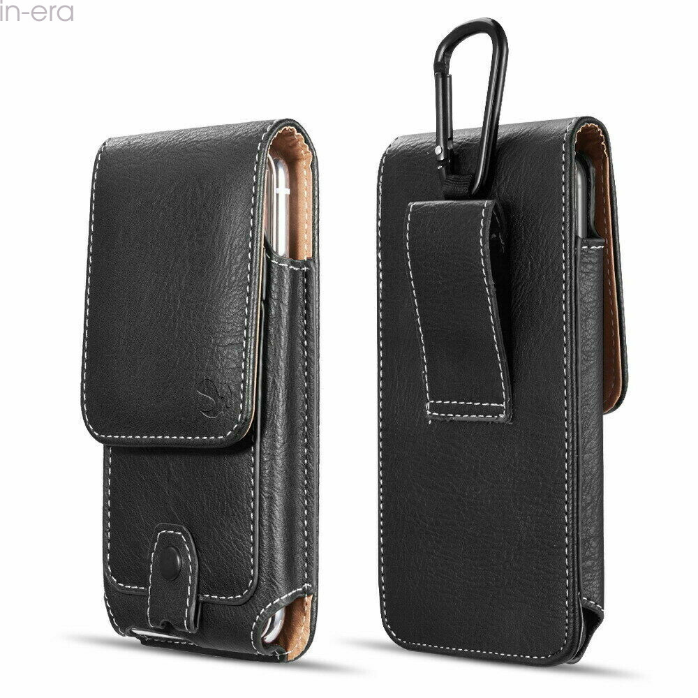 Universal Cell Phone Case Pouch Holster w/ Belt Loop Metal Clip for Large Phones