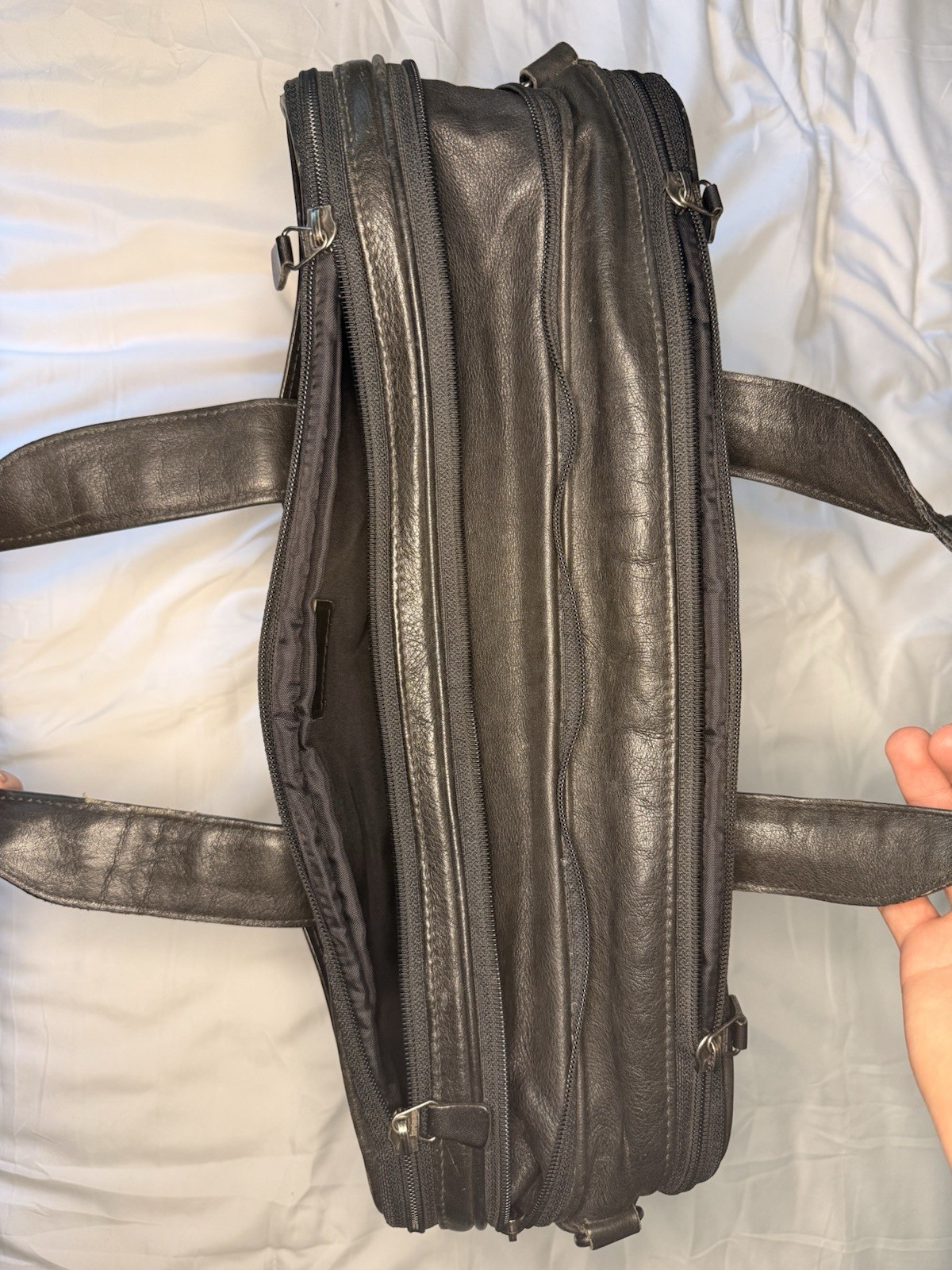 Hartmann Men’s Black Large Laptop Briefcase Zip Closure Double Handles