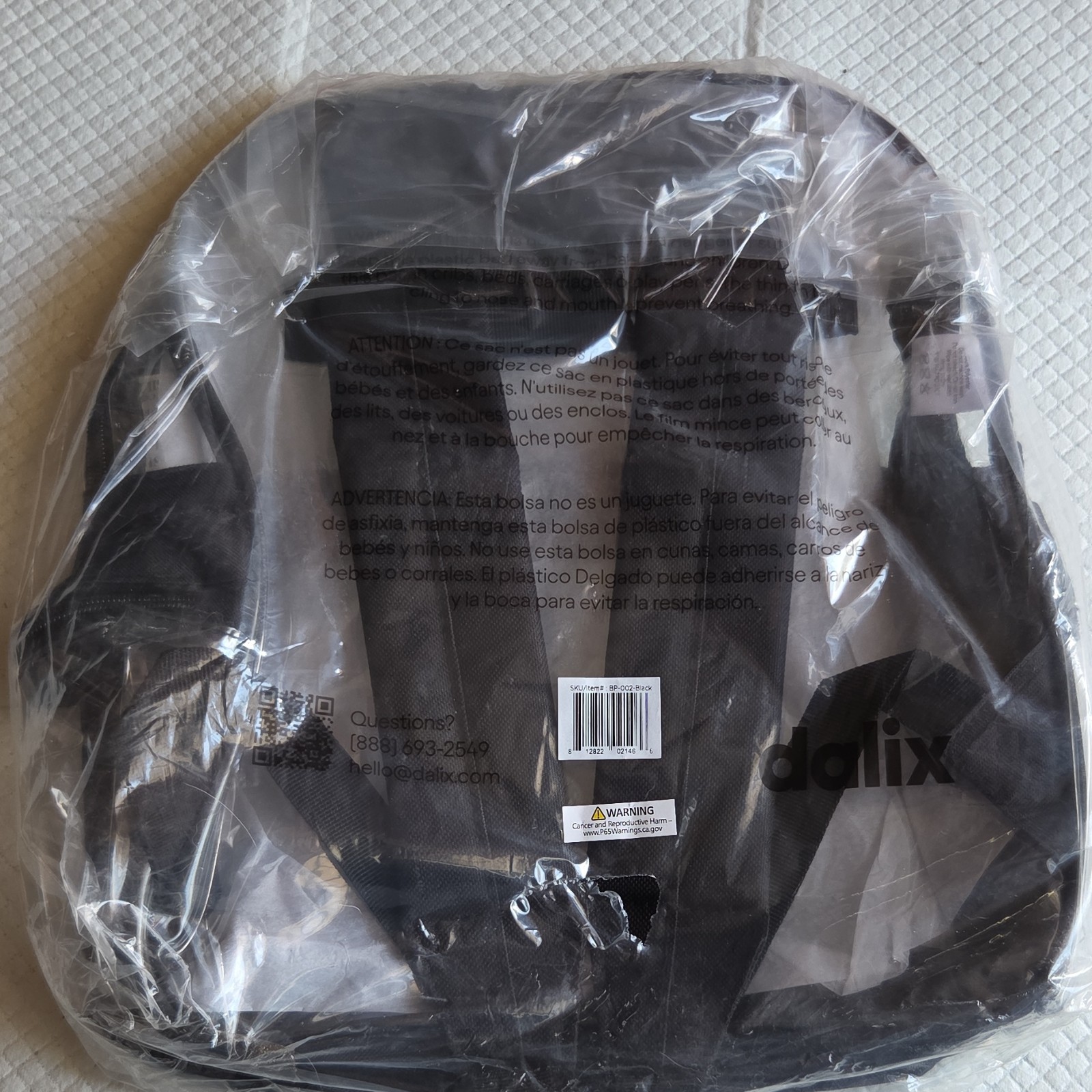Dalix Backpack Clear/Black 4 Compartment Zipper w/ Handle