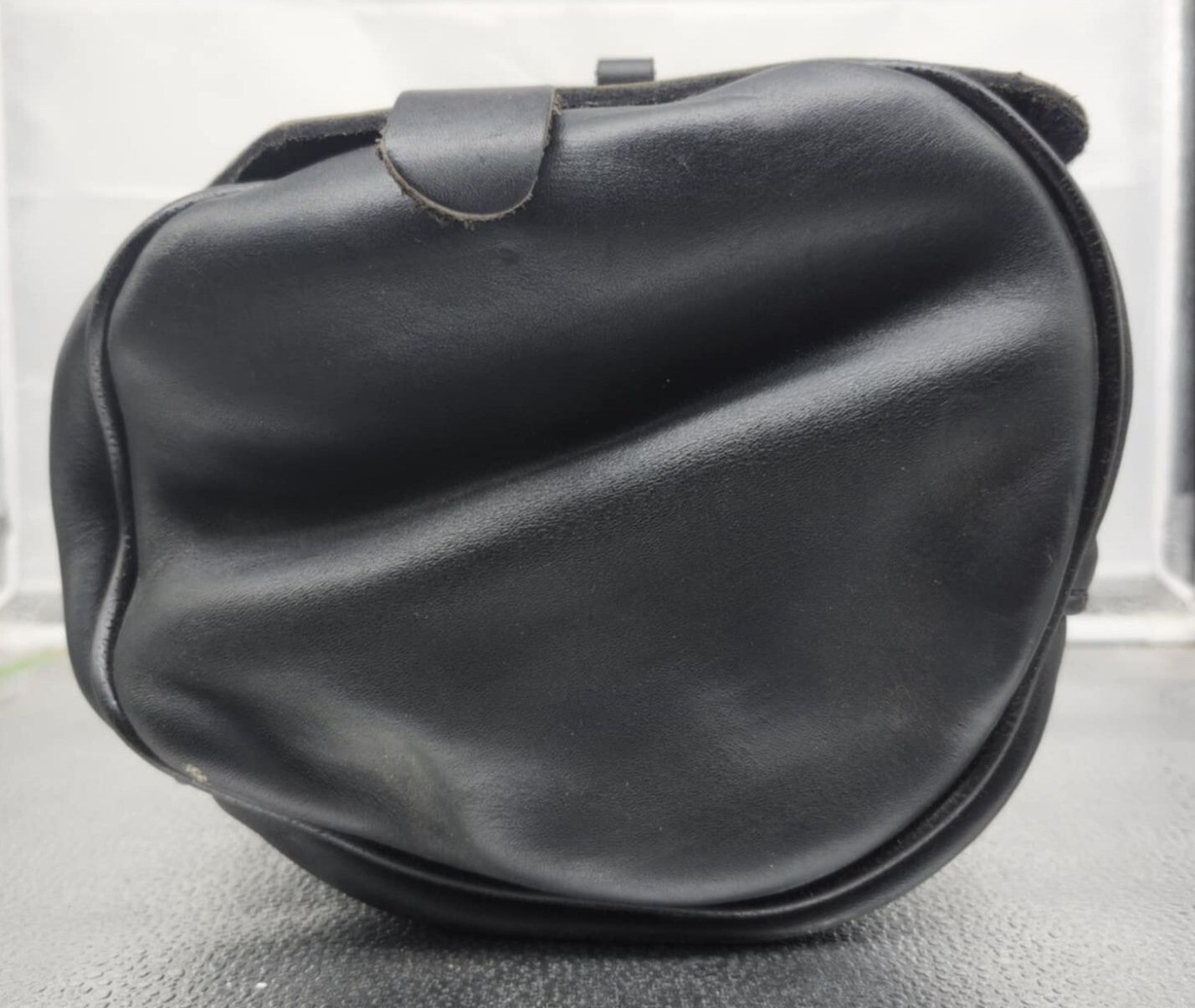 Leather Dopp Kit Single Motorcycle Bag Handle Zipper Closure Leatherworks Stockt