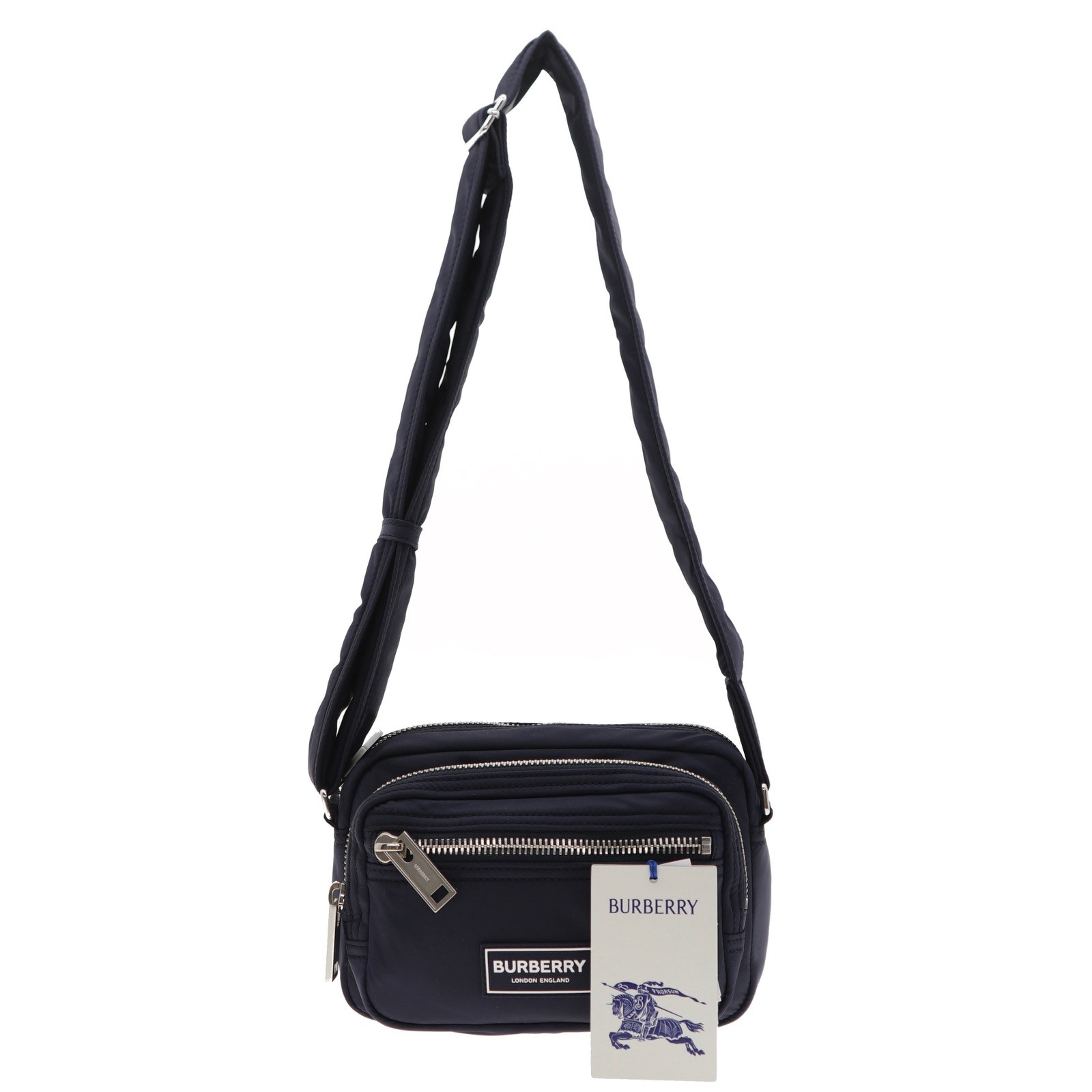 Burberry Warner Camera Crossbody Bag Navy Blue Nylon New