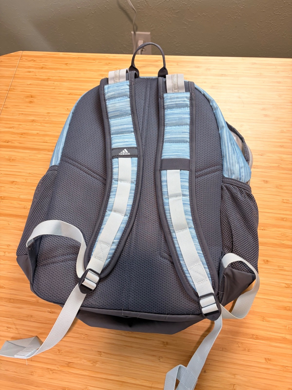 Adidas Prime Backpack — Heathered Light Blue/Charcoal Gray | Large Multi-Pouch