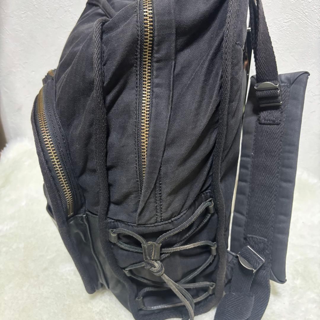 Diesel Men Vhtf Backpack Laptop Storage Denim Leather Black 45×30×9cm Luxury ITA