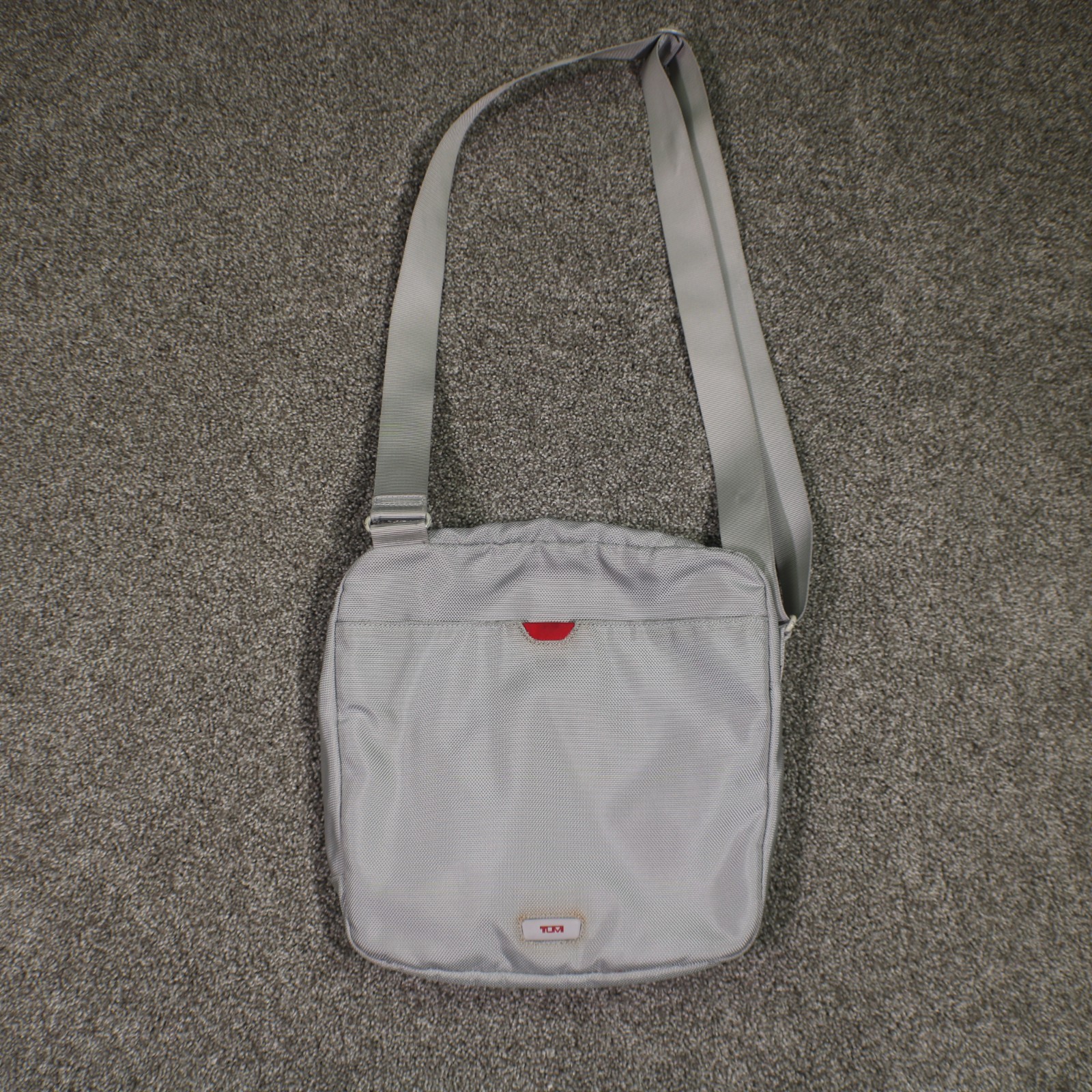 TUMI T-Tech Crossbody Shoulder Bag Gray Lightweight Nylon Flap Magnetic Closure