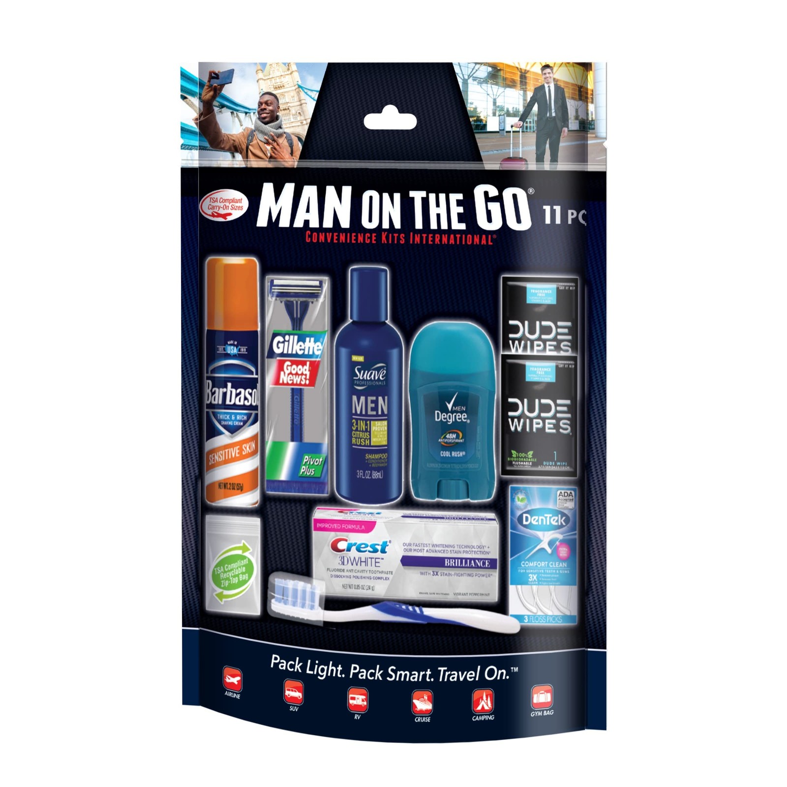 Men’s 11 Piece Kit with Oral Care and Grooming Essentials, Featuring: Travel …