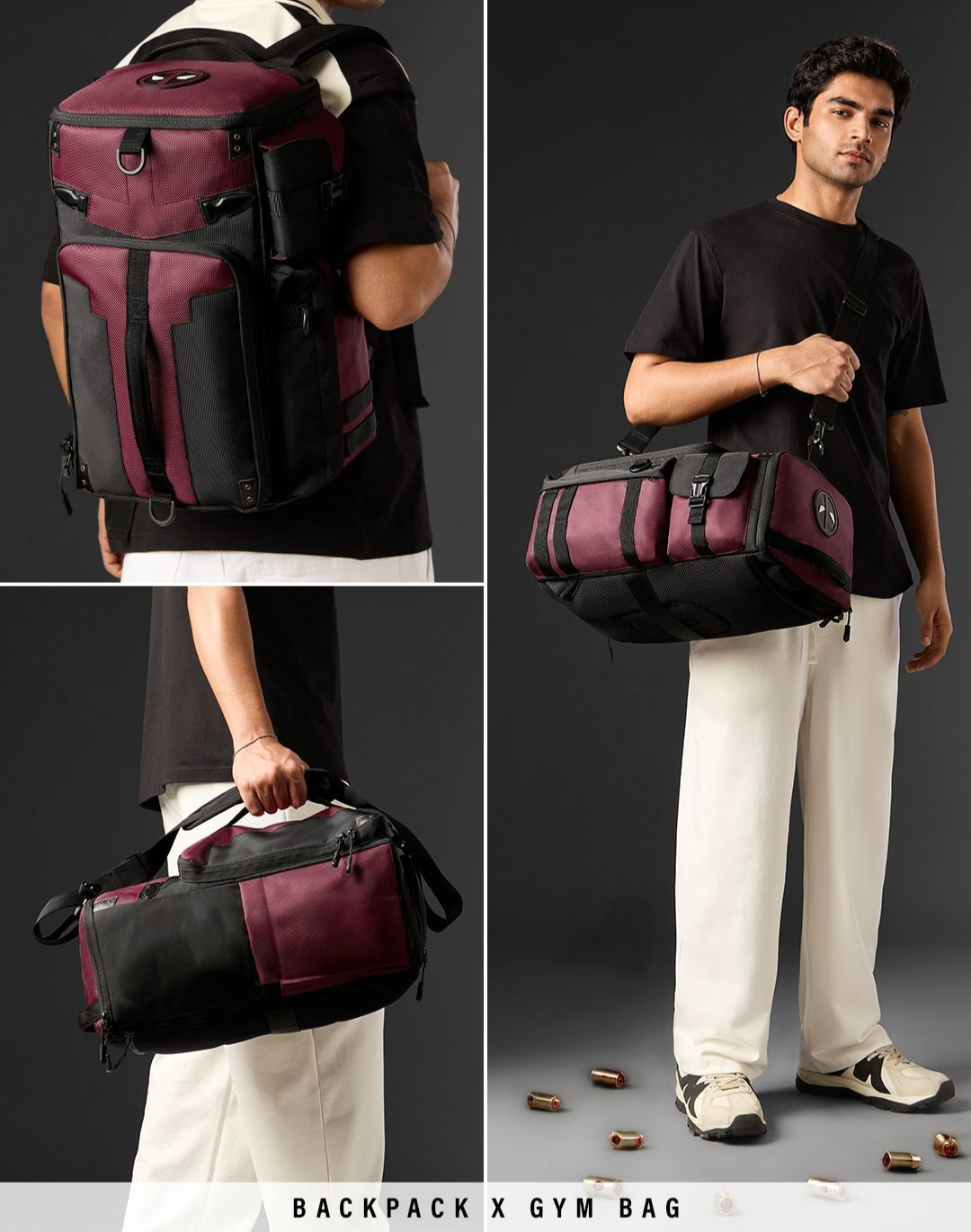 Deadpool 3 in 1 Backpack Gym Travel and Laptop Backpack NWT Maximum Effort Gear
