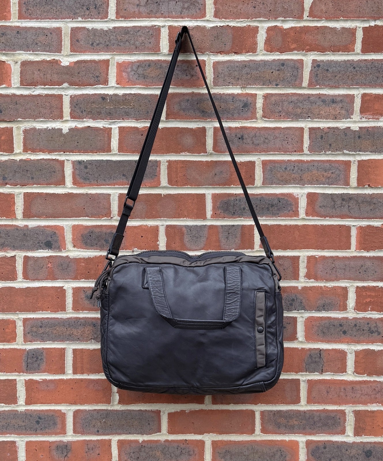 AllSaints SHOTO Leather Work Bag Black Mens Ladies Unisex All Saints Workbag