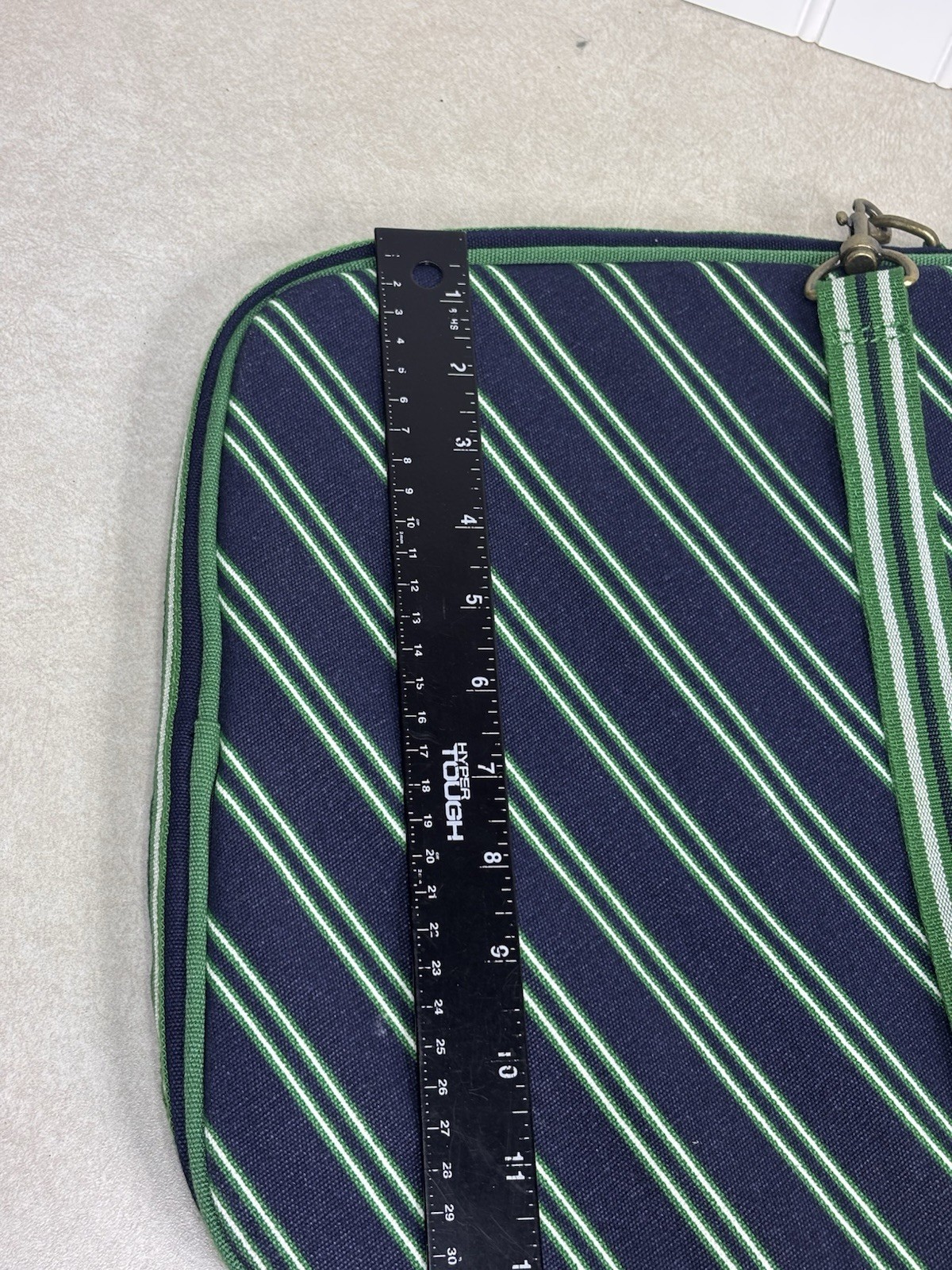 American Eagle Preppy Blue And Green Stripe Laptop Bag Crossbody One Compartment