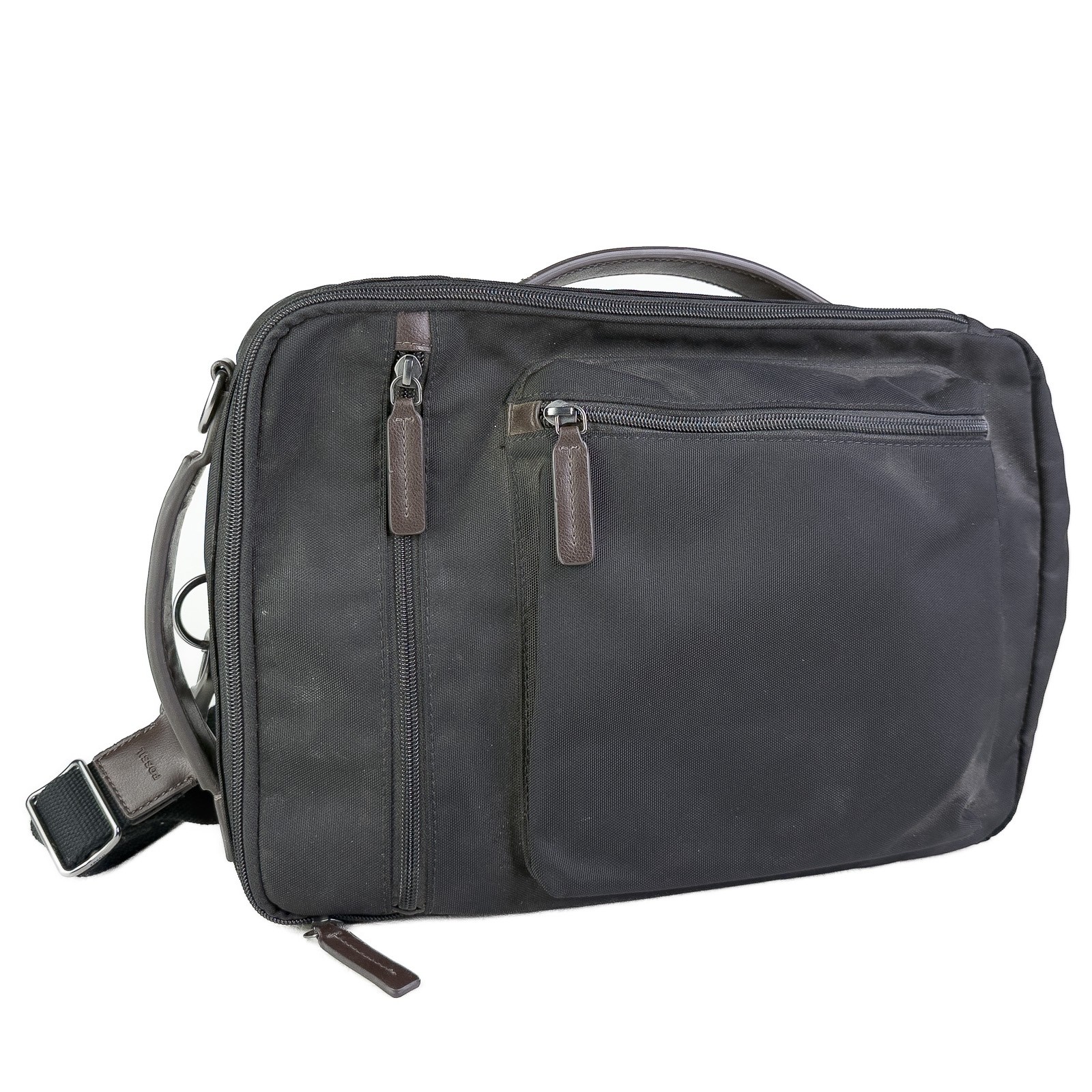 Fossil Buckner Canvas Messenger Bag Work Travel Crossbody 13 Inch Laptop VTG