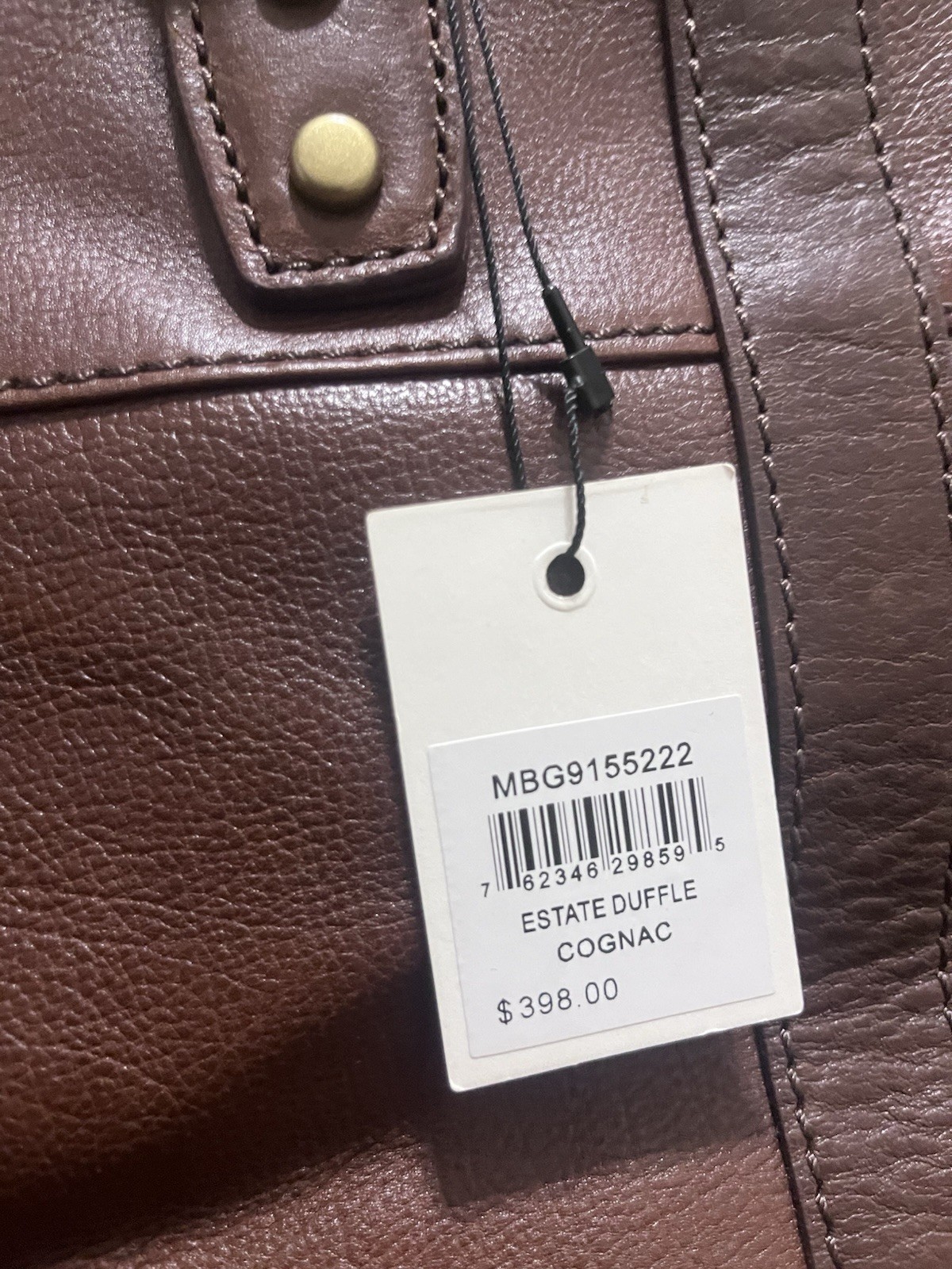 Fossil Weekender Estate Duffle Cognac Brown Leather With Cross Body Strap