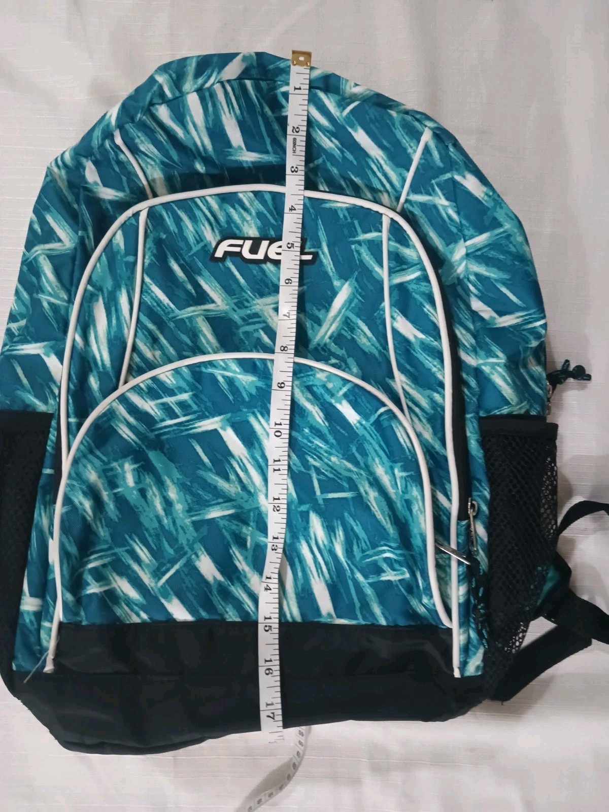 Blue Black Green White Three Compartment Backpack