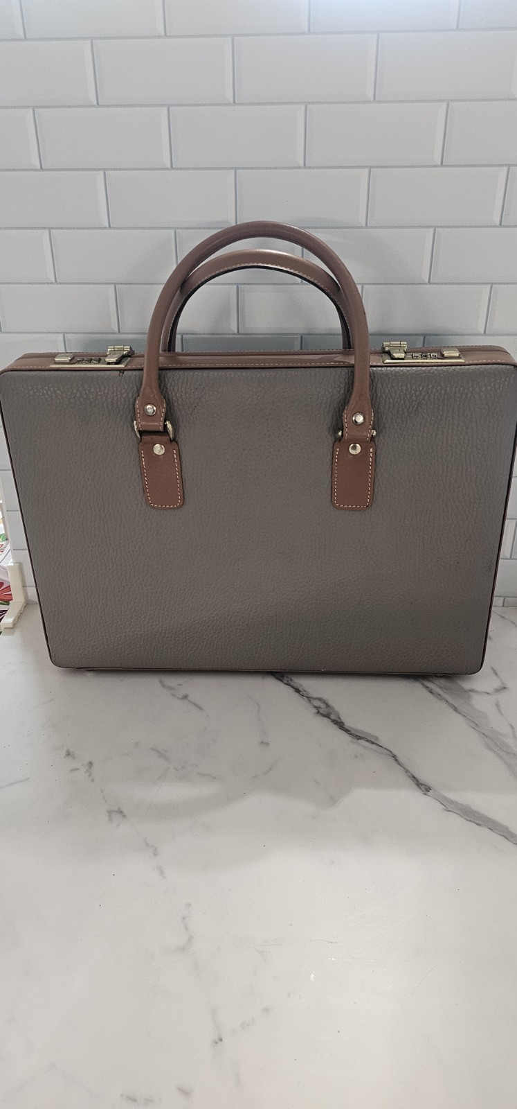 HIT Leather Briefcase, 17″ x 12″ x 2 1/2″