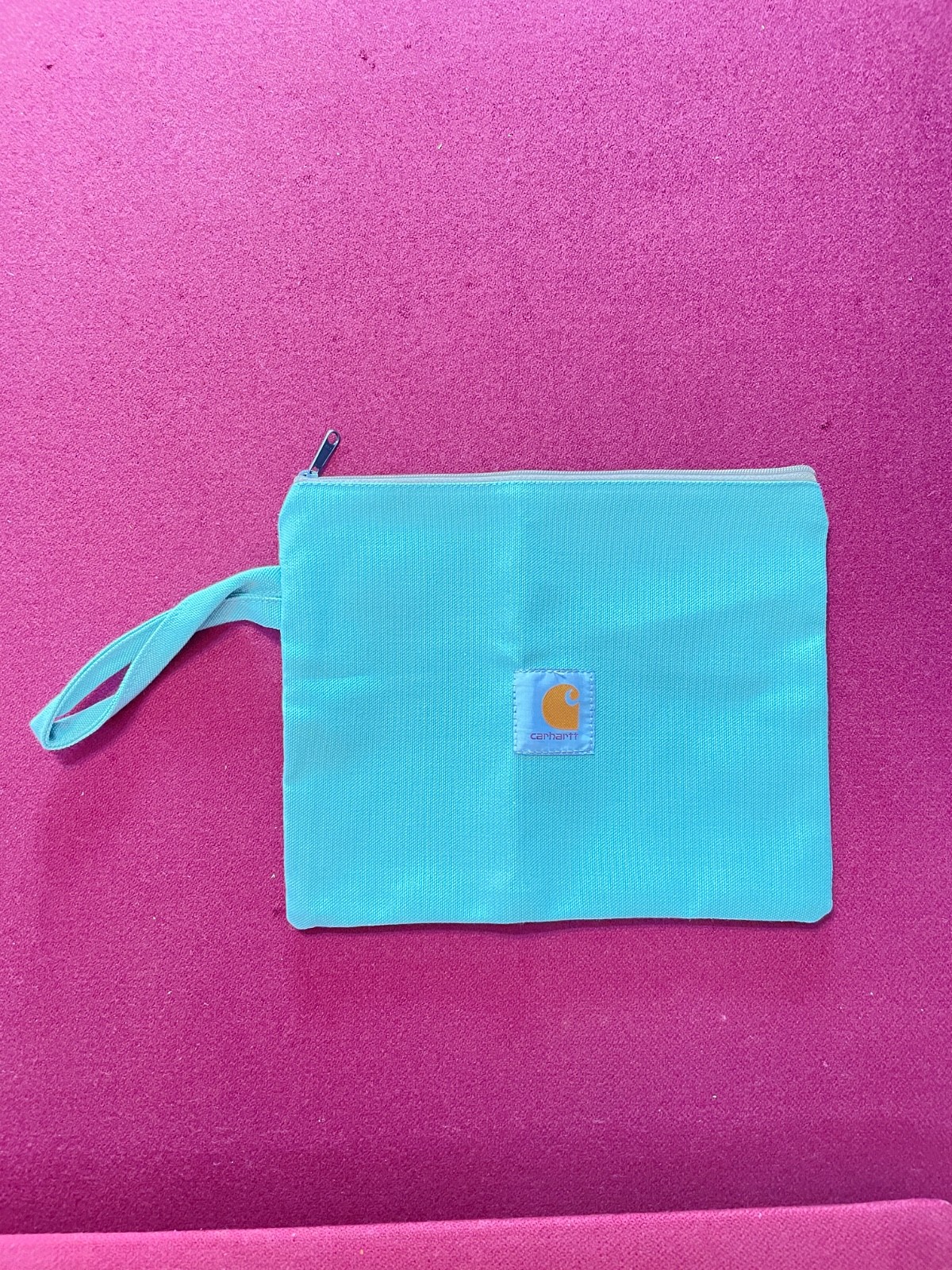 Carhartt Zippered Pouch Bag with Wrist Strap Pale Green NWOT