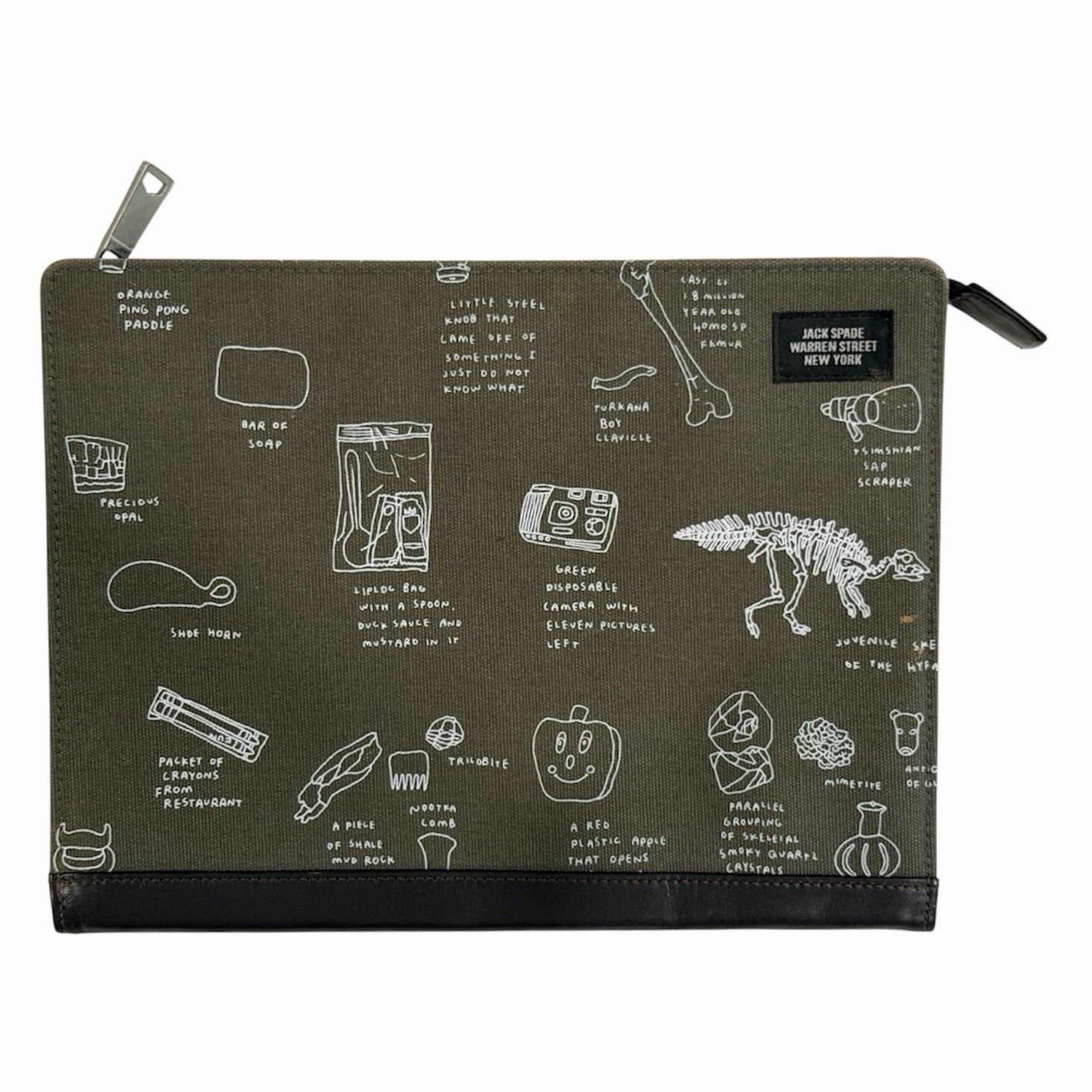 Jack Spade X Jason Polan Drawings Small Bankers Envelope Coated Canvas Case