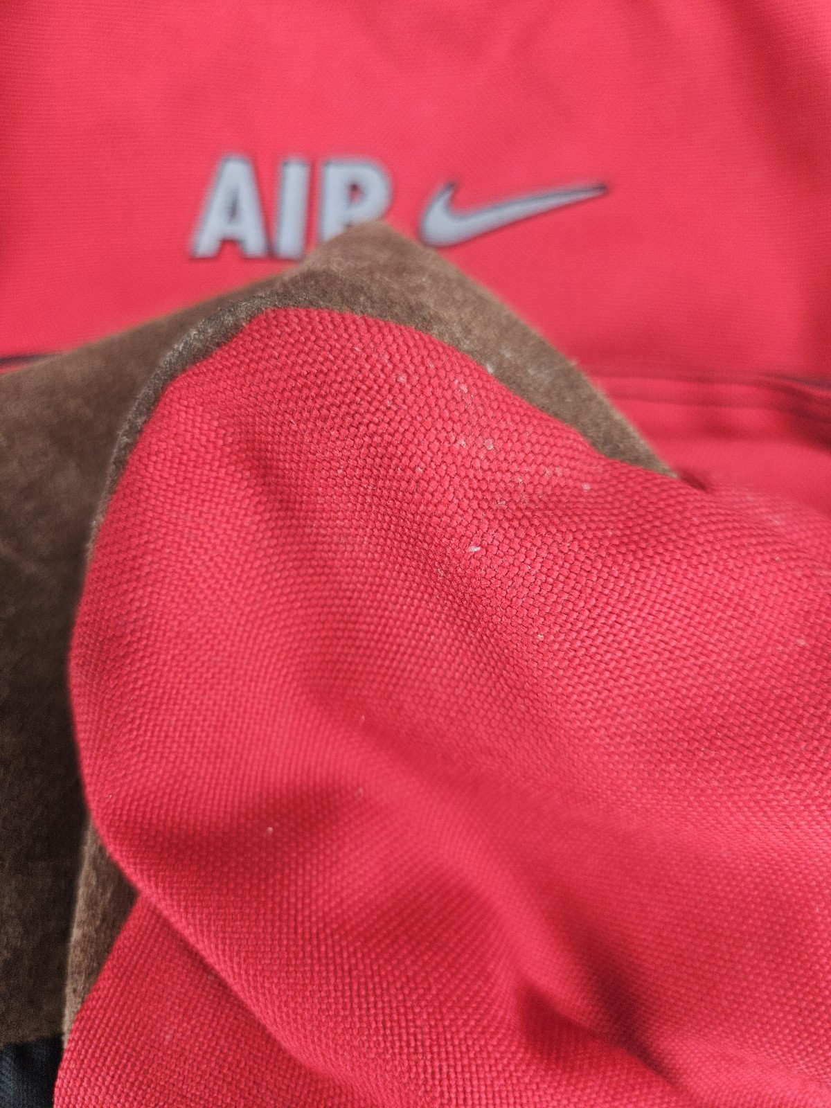 Nike Backpack Maroon Brown Suede Bottom Center Swoosh Vtg 90s Basketball Hiking