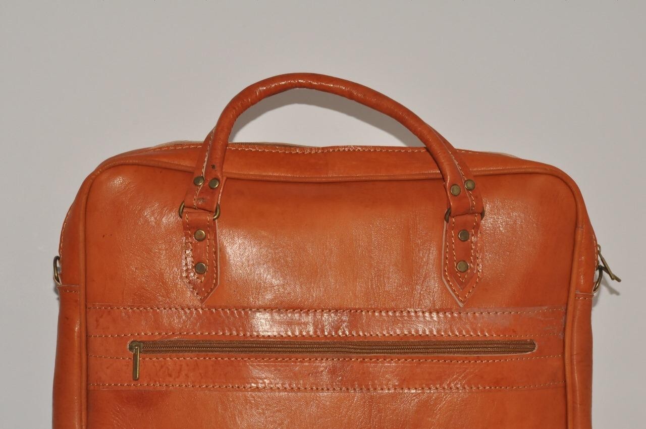 Leather document holder, Leather briefcase,Laptop briefcase,moroccan leather bag