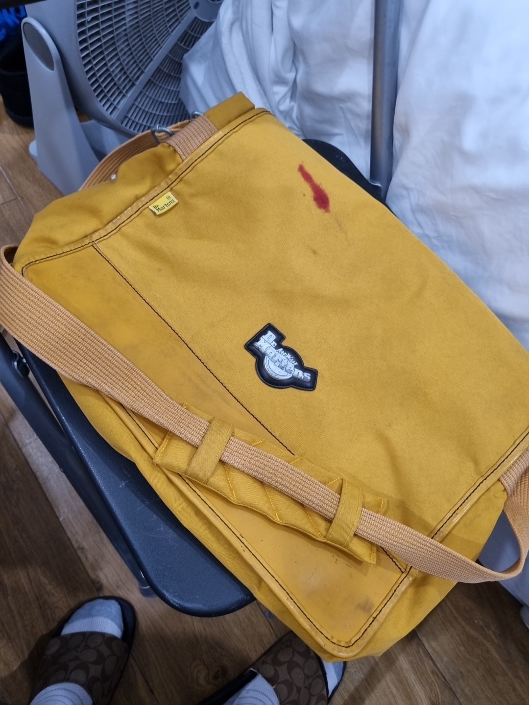 Vintage Dr Martens Messenger Bag Yellow Crossbody Nylon Grunge Punk Y2K UK Retro