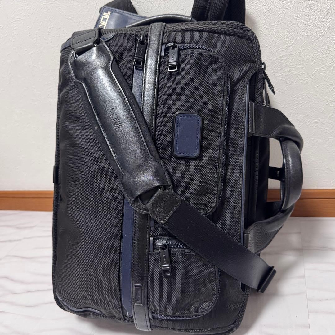 TUMI 3 Way Business Bag Backpack Alpha 3 Black Navy PC