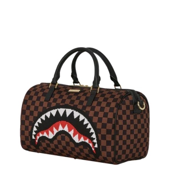 Authentic Sprayground Mini Duffle Bag Retro Streetwear Knit Monogram 🤎