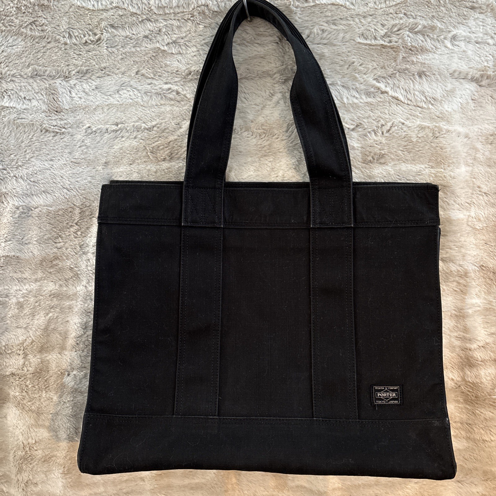 Yoshida Porter Canvas Tote Bag Dark Gray Smoky Line Men’s From Japan