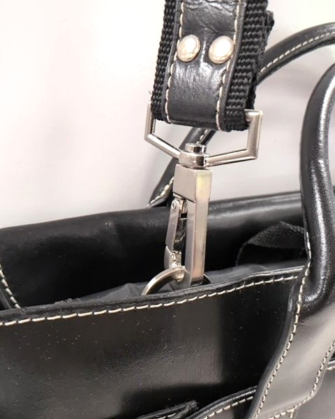Samsonite Leather Briefcase Document Case Magnetic Closure Top Handle Strap