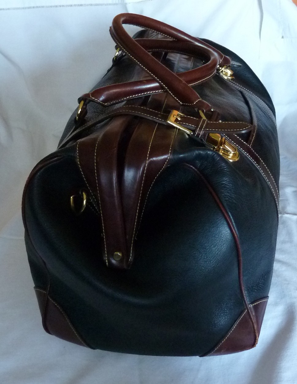 Vintage Mila Paoli Pebble Leather Doctor’s Bag Weekender Overnight Large Duffle