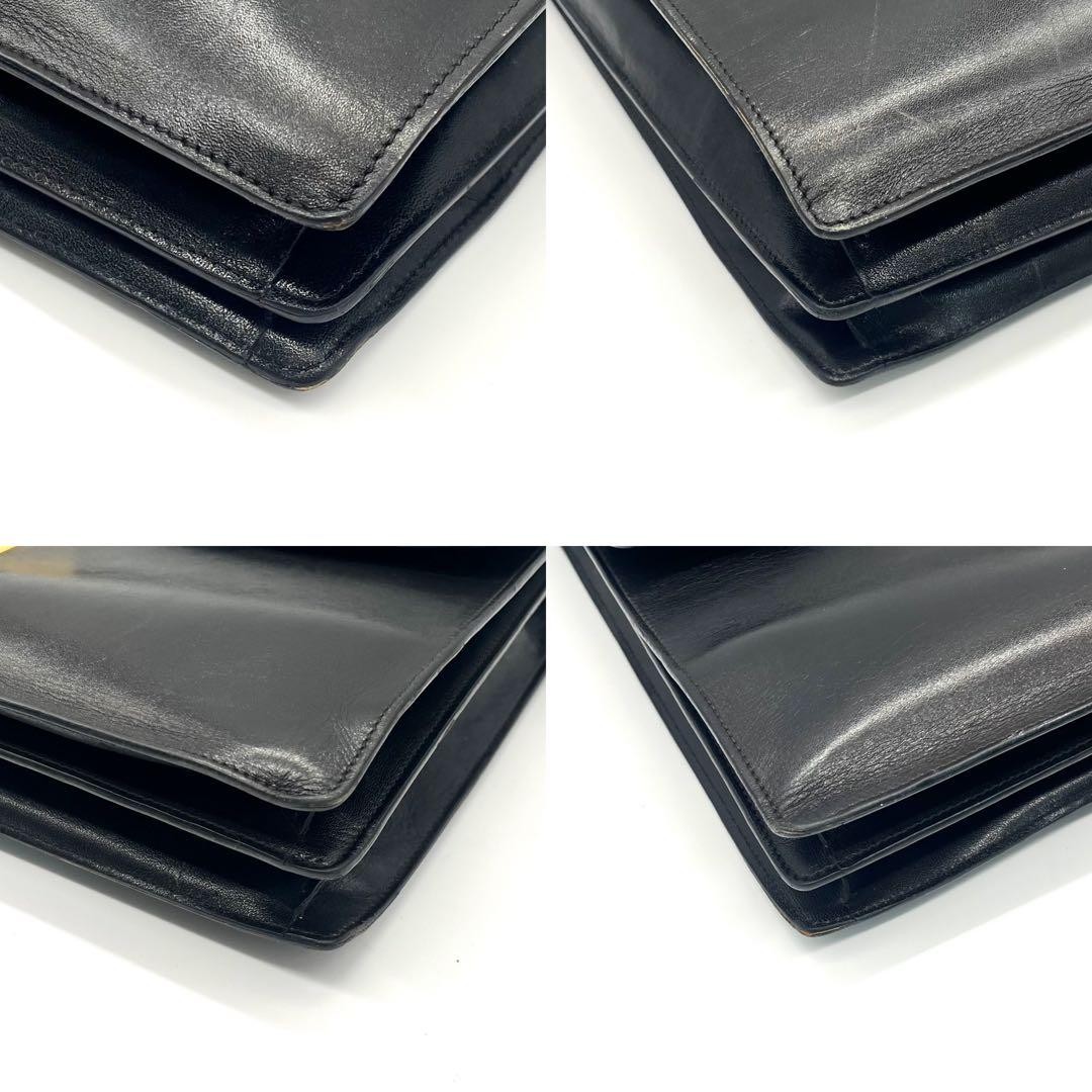 BALLY Business Bag Briefcase Leather Dial Lock Black Used 29x40x10cm